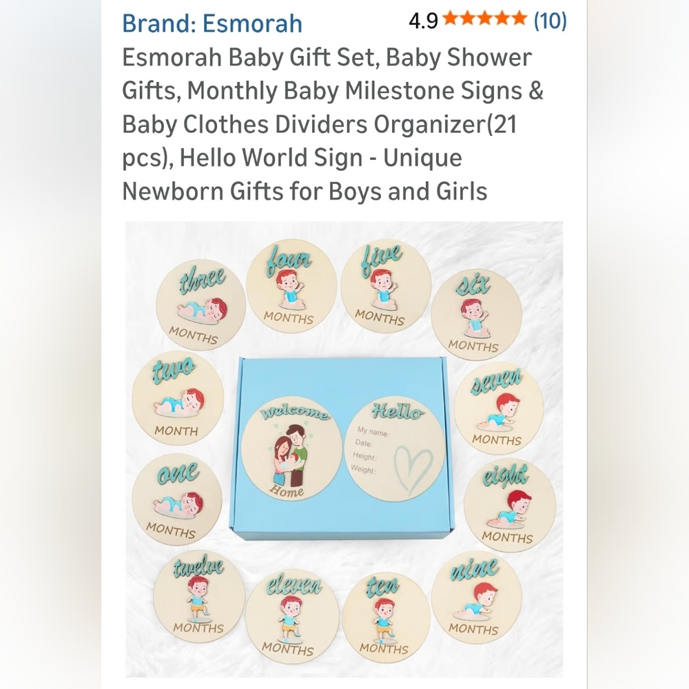 Baby Milestone Sign Set - Blue